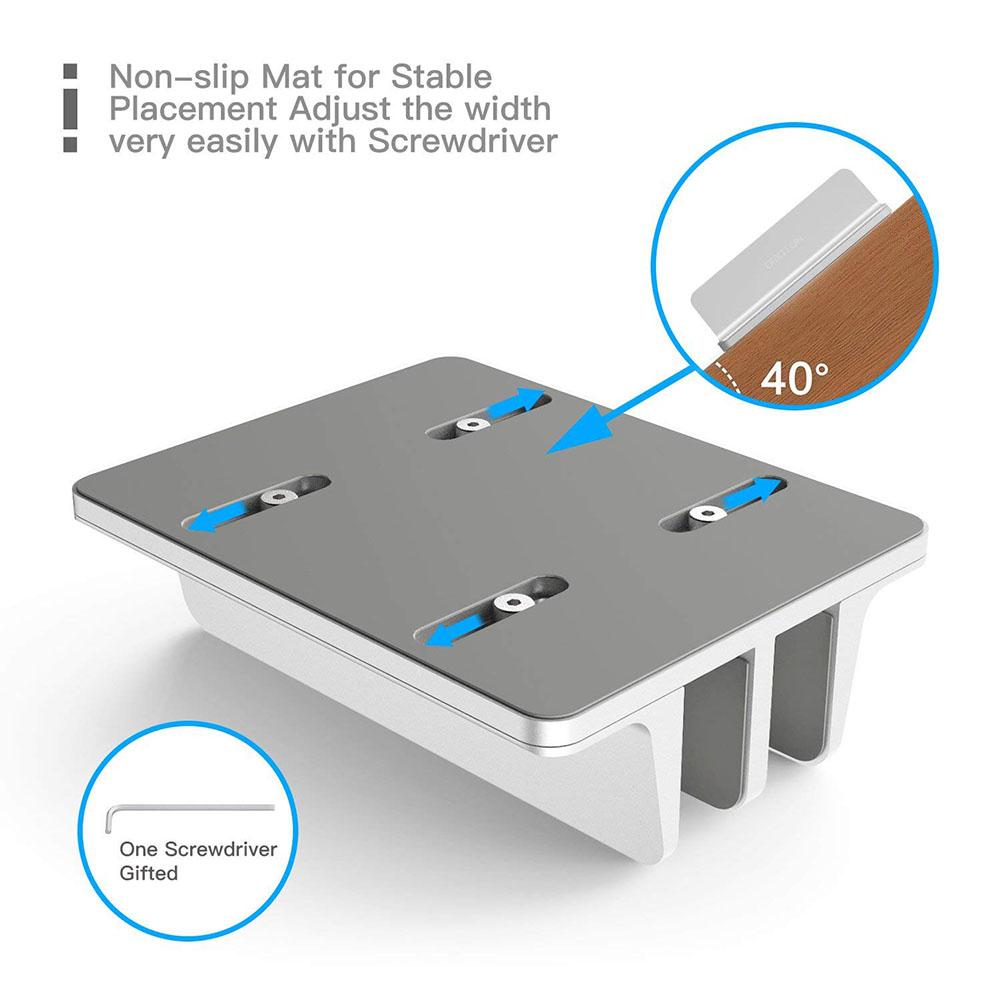 Verticale Laptop Stand Voor Macbook Air Pro Desktop Dubbele Desktop Stand Houder Met Verstelbare Dock (Tot 17.3 Inch) l30 R57