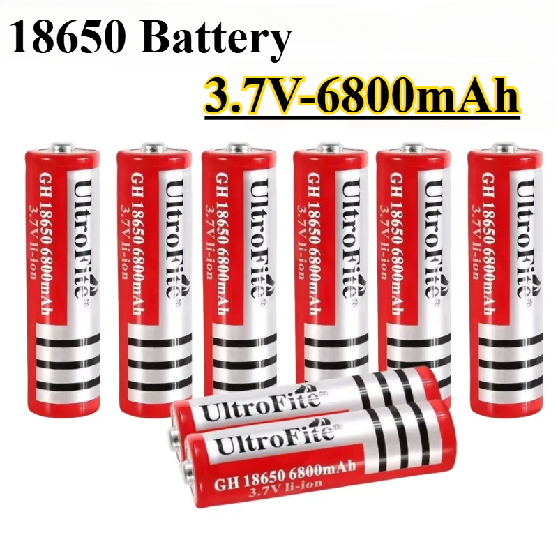 18650 3.7V 6800mAh Li-ion Rechargeable Battery for LED Flashlights - High Capacity & CE/RoHS Certified