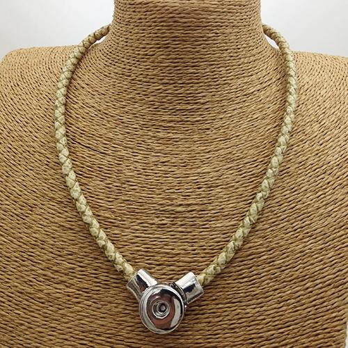 Collar de cuero Pu con botón a presión, joyería Oem, Odm Ne1005, novedad: E