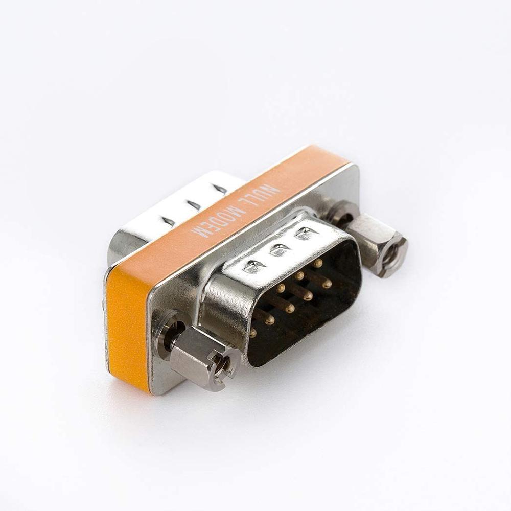 10 pieces /Pack DB9 null modem adapter male to male slimline data transfer serial port adapter