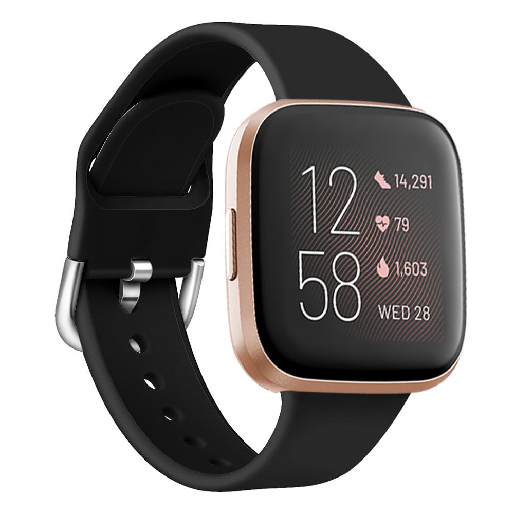 Ren farge armbånd til fitbit versa 2/ versa lite vanntett erstatning myk silikon klokkerem correa