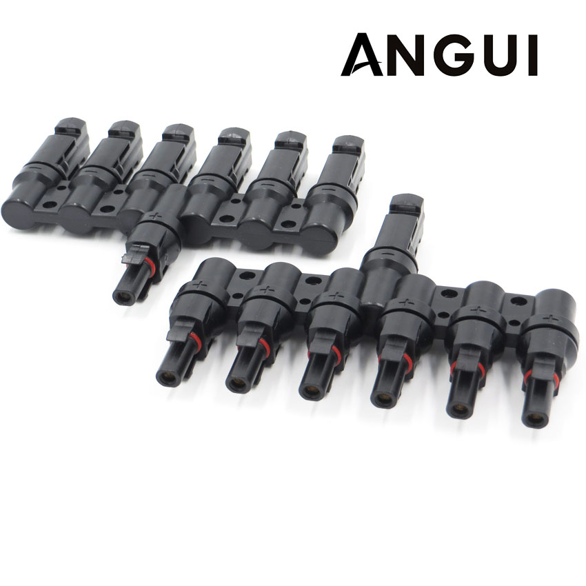 1pair x PV 6T 1 to 6 in Branch parallel connection 30A 1000V Electrical Solar Connector Photovoltaic Panel Cable Wire Connect