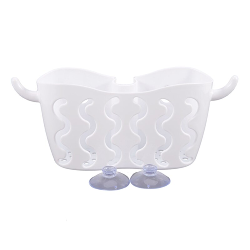 Kitchen Sink Faucet Caddy Bath Hanging Organizer Sink Draining Soap Sponge Holder Storage Baskets White: Default Title