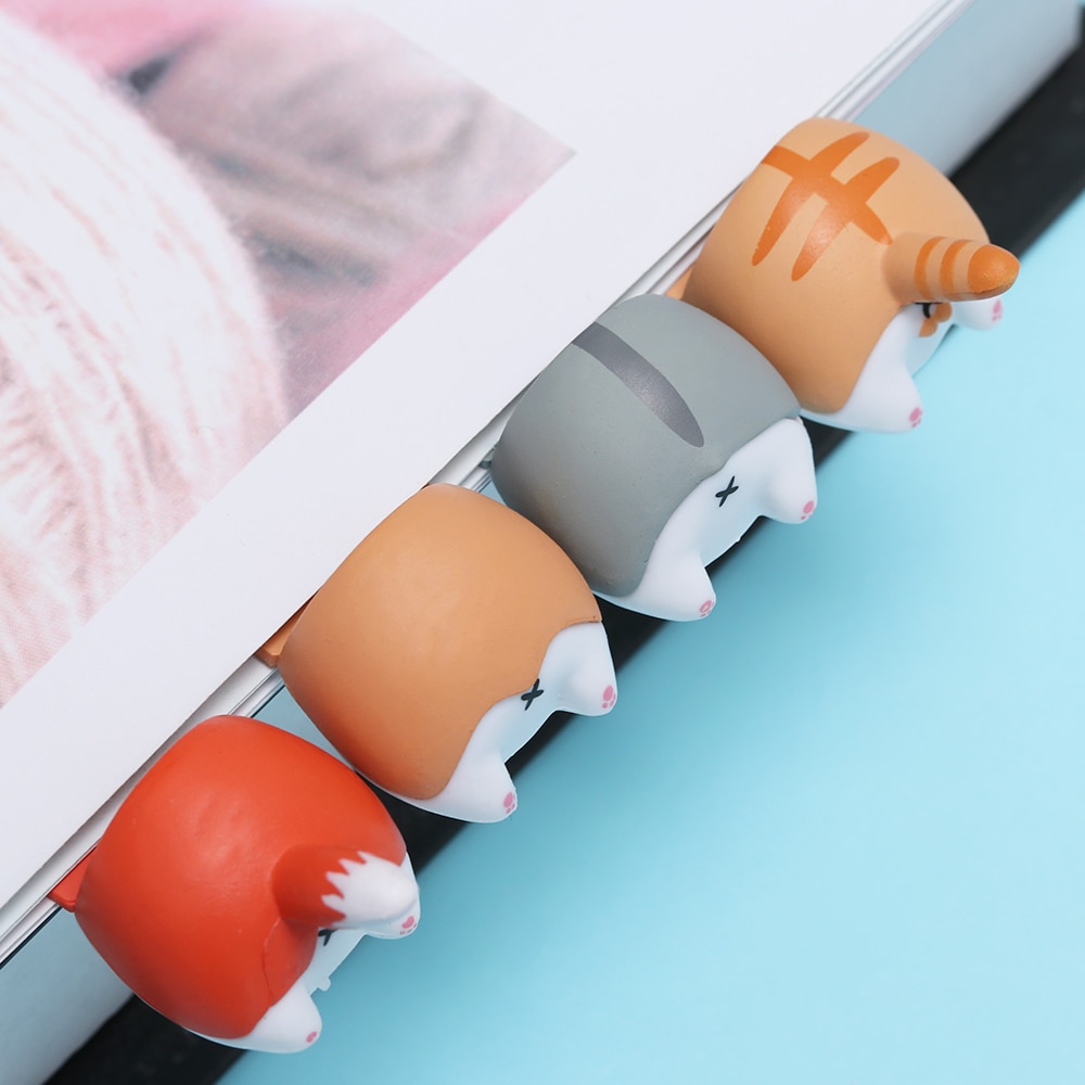 1pc kawaii tecknad hund katt hamster räv röv bokmärken nyhet bok läsning för barn skolpapper