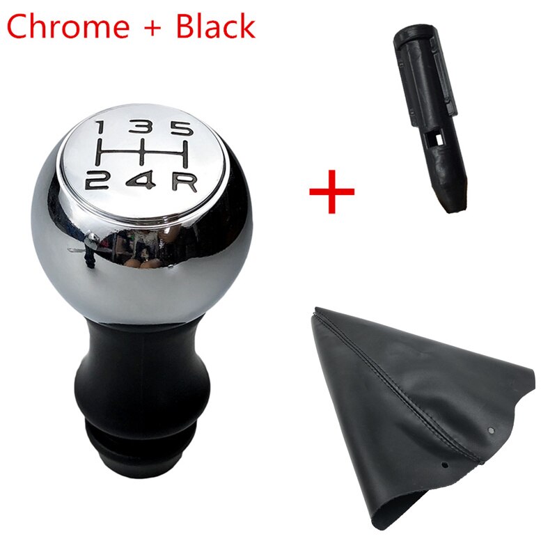 Levier de Changement de Vitesse Chromé Mat, Manette pour Voiture Peugeot 106 206 306 406 107 207 307 407 301 308 3008 C2 C3 C4: Chrome Black