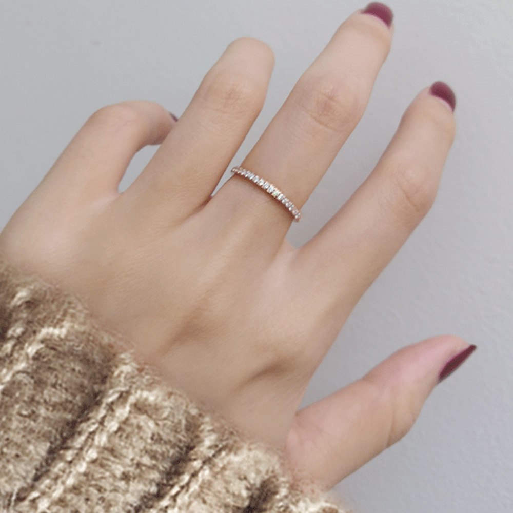 Anillo de circonia cúbica helada de 2mm para mujer, anillos de boda de acero inoxidable de Color dorado y plateado para mujer, de joyería de