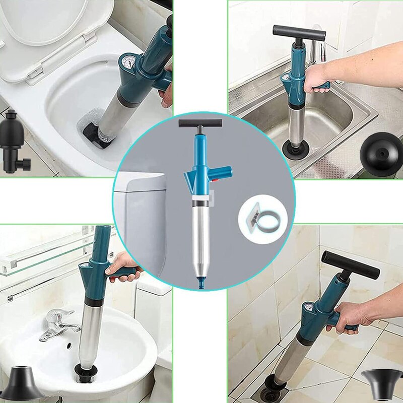 Clogged Toilet Pipe Plunger Clogged Toilet Plunger Air Blaster Pipe Unblocker Sink Plunger Sewer Cleaning Pneumatic Plunger