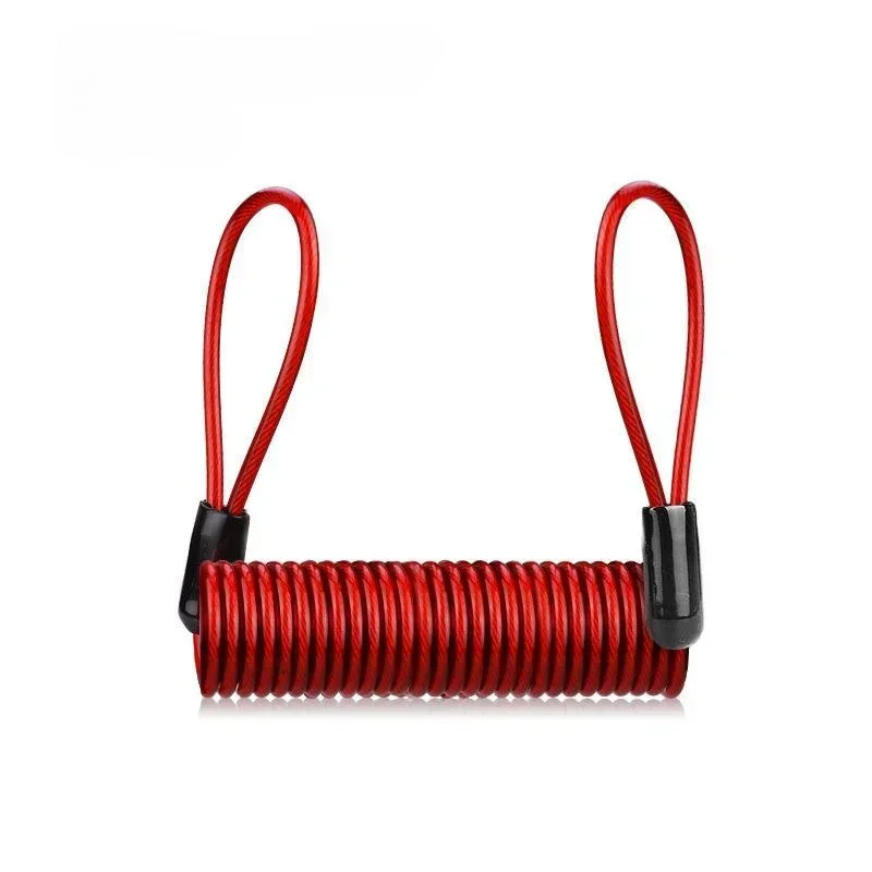Fiets Lente Kabelslot Anti-Diefstal Touw Alarm Disc Lock Fiets Beveiliging Herinnering Motorfiets Diefstal Bescherming 120-145cm: Rood