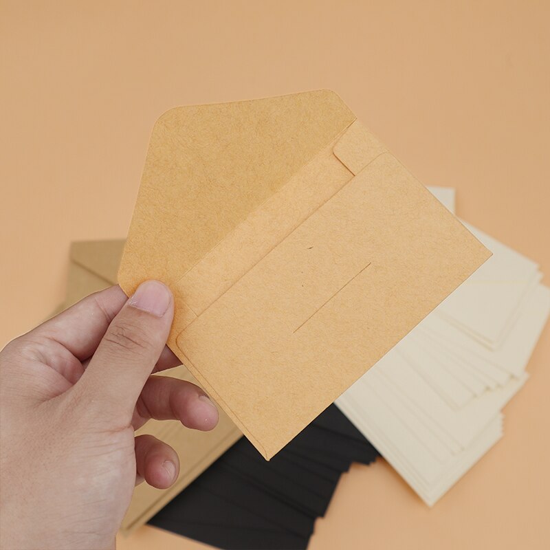 Sobre de clásico blanco negro Kraft en blanco Mini sobres de ventana de papel, sobre de invitación de cumpleaños de boda 20/40/80 piezas