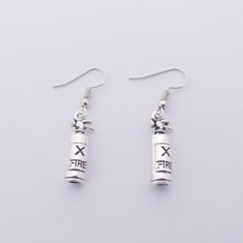 Crazy Exaggeration Fire Extinguisher Earrings Fireman Funny Dangle Earrings Personality Cute Accessories