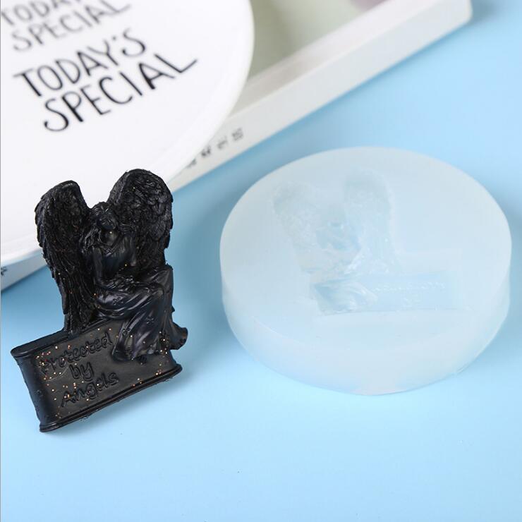 Transparent Silicone Mould Dried Flower Resin Decorative Craft DIY Matte surface angel Mold epoxy resin molds for jewelry: 3