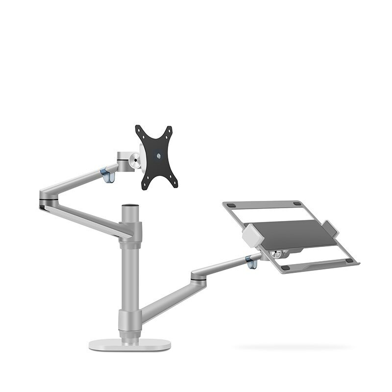 Aluminum Height Adjustable Desktop Dual Arm 17-32 inch Monitor Holder+12-17 inch Laptop Holder Stand OL-3L Full Motion Mount Arm