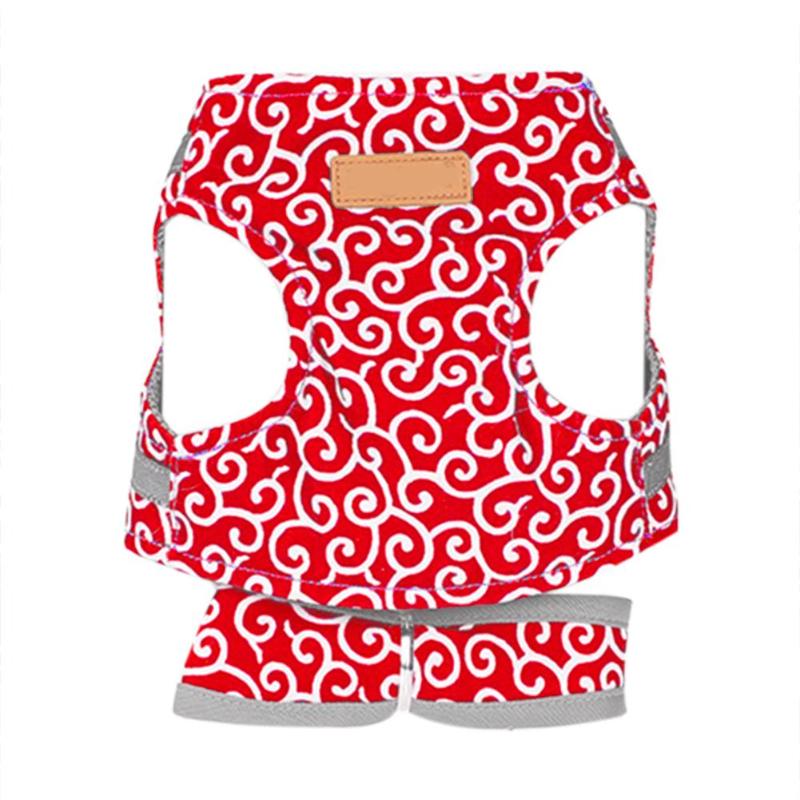 Japanese Style Cat Harness Pet Dog Cat Harness Vest Collar Outdoor Walking Leash Set for French Bulldog Chihuahua Pug: Red / S