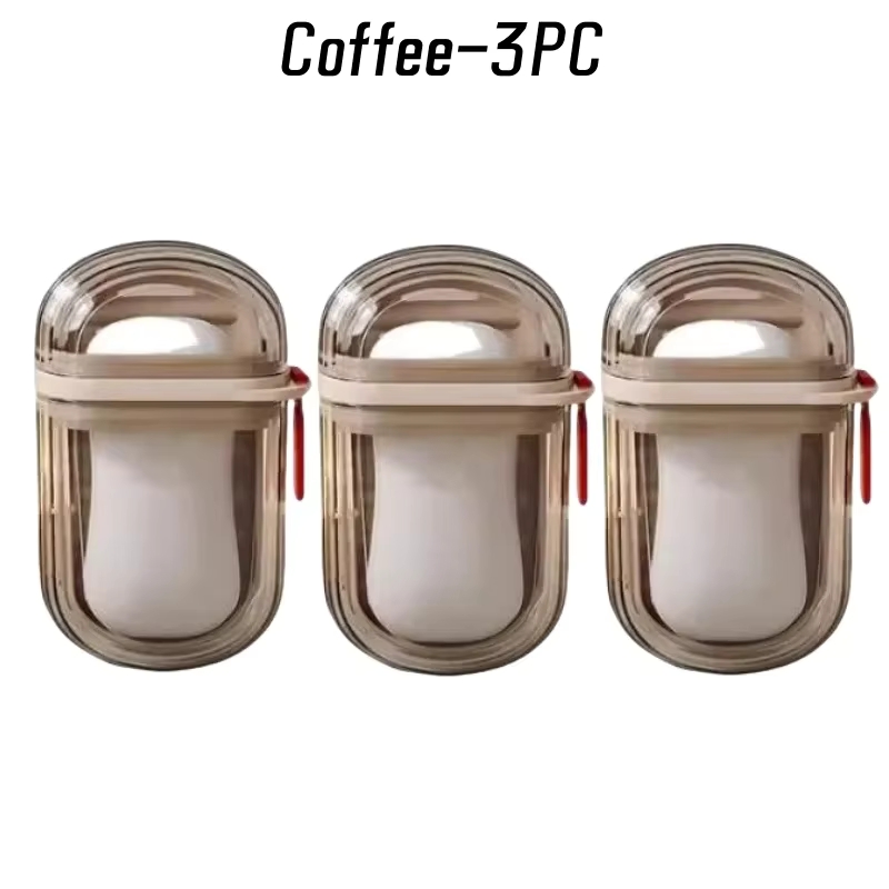 1/3PCS Draagbare Plastic Zeepkoffer voor Reiscontainer Schotel Lade Reizen Zeepbakje met Afvoer Draagbare Zeephouder met Cover: Licht Geel