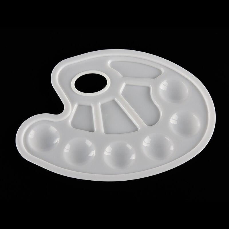 1PC Art Paint Plastic Drawing Tray Color Palette For Oil Watercolour White Painting Pallet 10 Wells With Thumb Hole