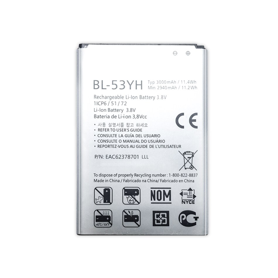 3000mAh BL-53YH Battery For LG G3 F400 F400K F460 F470 D830 D850 VS985 D850 D851 D852 D855 D857 D858 D859 LS990 +Tracking Number
