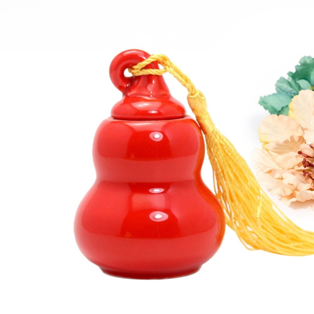 mini ceramiczne naczynie na herbatę słoik gurda kształt butelki Tealeaves garnek na maść w proszku krem): czerwony