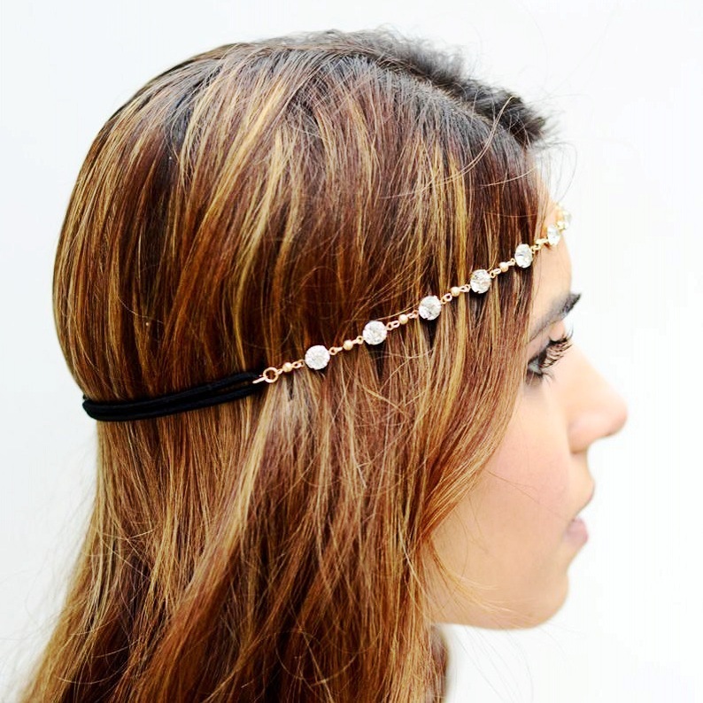 mariée mariage cheveux Bijoux accessoires pour femmes indien Boho Imitation perles tête chaîne casque Bijoux Femme