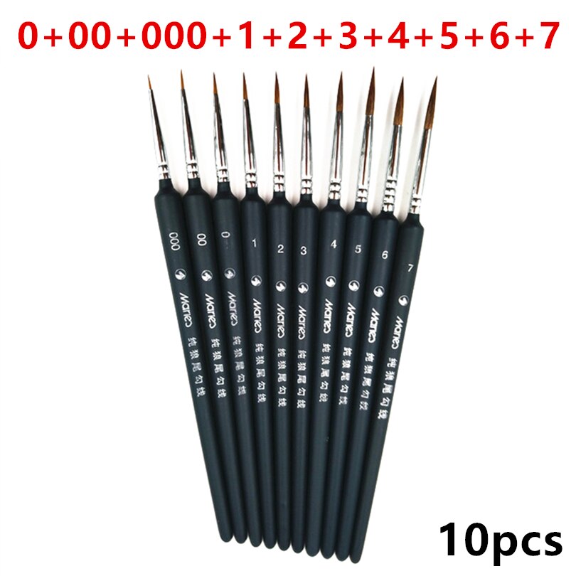 Componeren Nylon Haar Houten Handvat Aquarel Penseel Pen Set Voor Leren Diy Olie Acryl Schilderen Art Penselen Levert: I