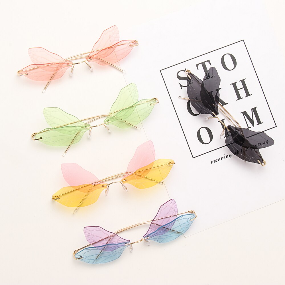 1 PC UV400 samochodów Auto okulary przeciwsłoneczne bezramkowe kobiety Vintage Butterfly okulary przeciwsłoneczne Vintage Street Motor pyłoszczelne gradientowe szkła okulary