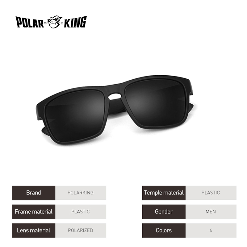 POLARKING, gafas de sol polarizadas para hombres, gafas de sol de plástico, gafas de sol cuadradas a la para hombres, gafas de sol de viaje