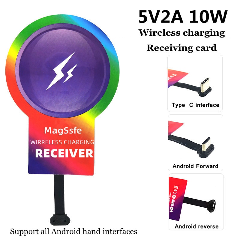 Langaton latausvastaanotin 5v 2a 10w nopea langaton lataus huawei xiaomi samsung type-c -liitäntä langaton latauskela