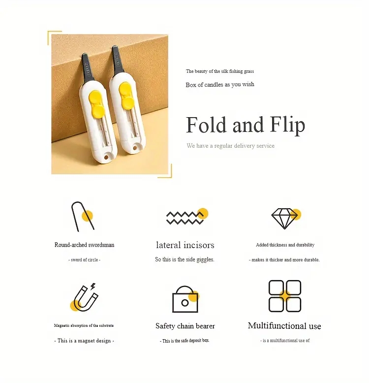 Magnetisch Creatief Schattig Kawaii Kunstmes Mini Draagbaar Mes Papiermes Kantoorbenodigdheden Snijbenodigdheden Unbox Tools