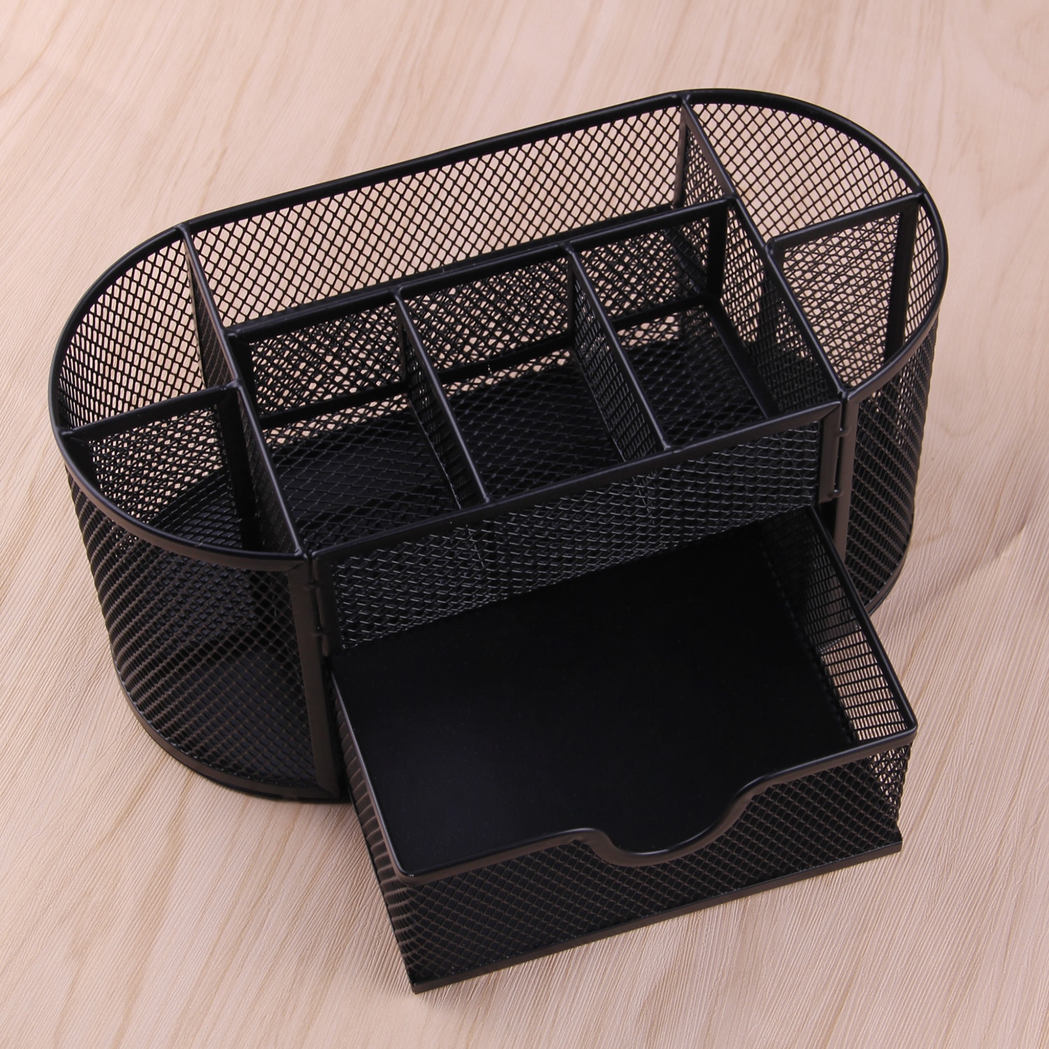 Metal Mesh Desk Organizer Multi-functional Home Office Desk Supplies Stationery Pen Pencil Storage Holder Stand Black