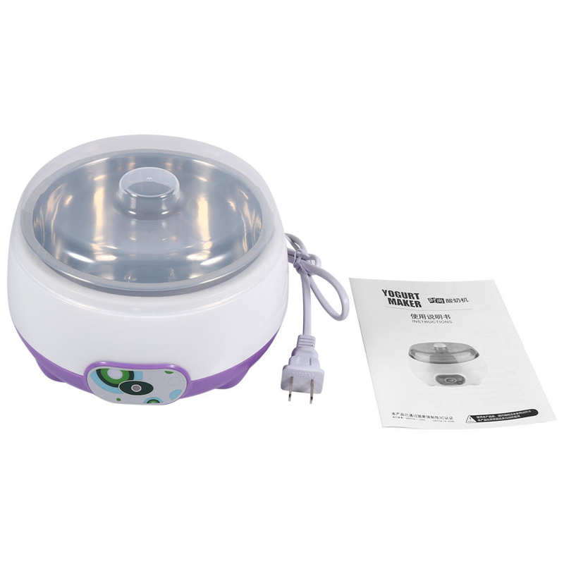 Máquina automática de acero inoxidable para hacer yogurtera, contenedor de Yogurt, aparato de cocina, 1L: Púrpura