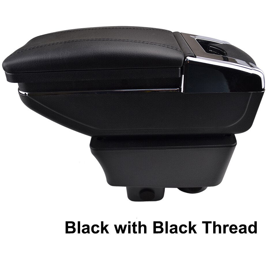 Arm Rest Draaibaar Voor Skoda Fabia 2 Center Middenconsole Opbergdoos Armsteun: Black thread