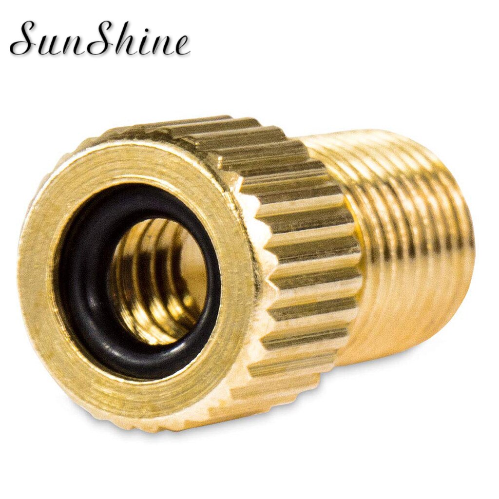 1/2/3/4/5/10PCS Fiets Valve Adapter DV, SV (Dunlop Franse Valve) naar AV (Auto Ventiel) Met Rin Fiets accessoires Goud
