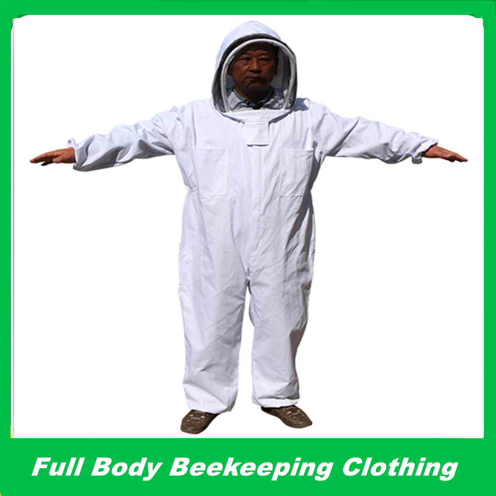 1Pcs Katoen Full Body Bijenteelt Kleding Sluier Hood Hat Anti-Bee Jas Speciale Beschermende Kleding Bijenteelt Bee Pak apparatuur