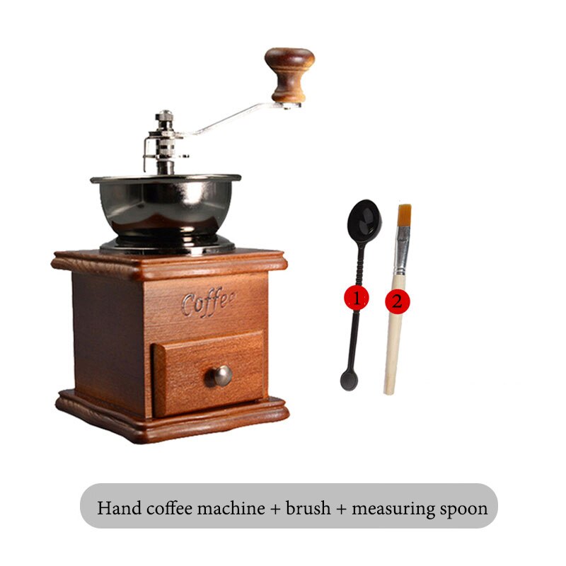 Hand-Cranked Grinder Coffee Bean Grinder Household Small Coffee Grinder Integrated Manual Retro Hand Grinder Coffee Machine: A
