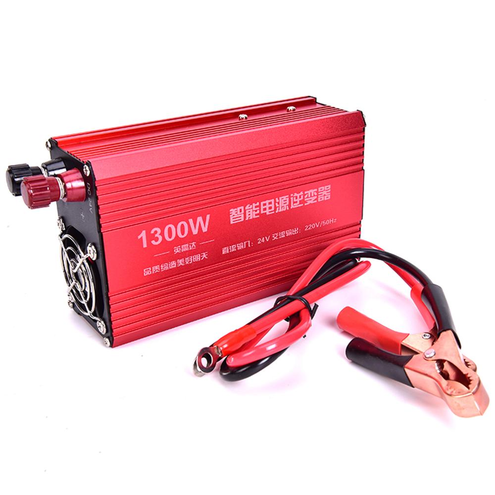 1300W 24V Car Solar Power Inverter Power Inverter Modified Sine Wave LCD Display USB Car Transformer Convert US Plug