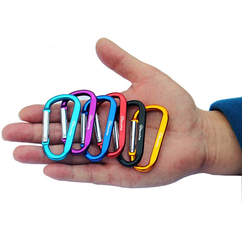 Outdoor Climbing Aluminium Alloy D Shape Buckle Carabiner Survial Key Chain Climb Hook Clip Backpack Buckle Keychain 1pc