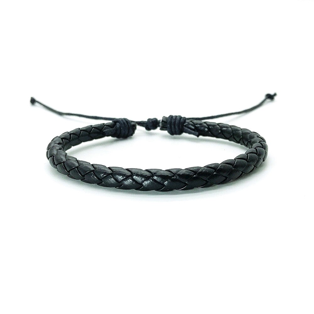 Bracelets 3 couches en cuir noir et marron pour hommes et femmes, nouvelle , Bracelet à breloques, corde tressée tissée à la main, , 2022: LB0002-4