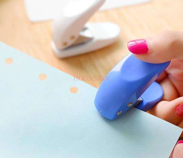 2pcs Single hole punching machine mini manual round hole small punching stationery binding A4 paper document office stationery