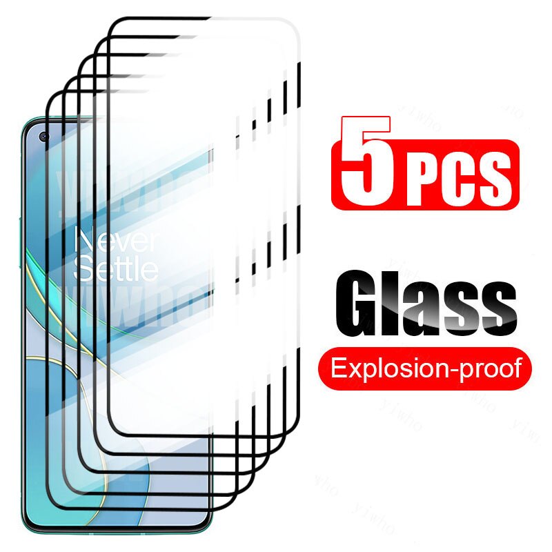 Protector de cristal para cámara trasera Oneplus 8t, película de lente de cámara One Plus 8t + 8tpro Nord, cristal templado de seguridad, Protector de pantalla: Oneplus 8T / 5PCS Black