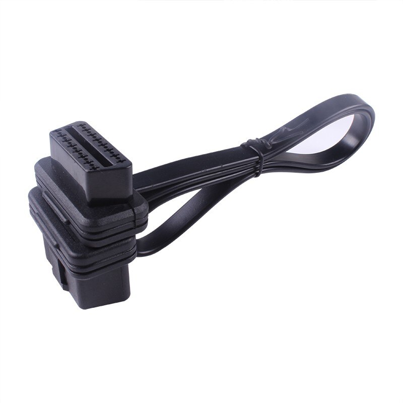 60cm 100cm Dünn Wie Noodle OBDII OBD2 16Pin ELM327 Männlichen Zu Weiblichen Ellenbogen Verlängerung OBD 2 Auto Auto diagnose Kabel Stecker