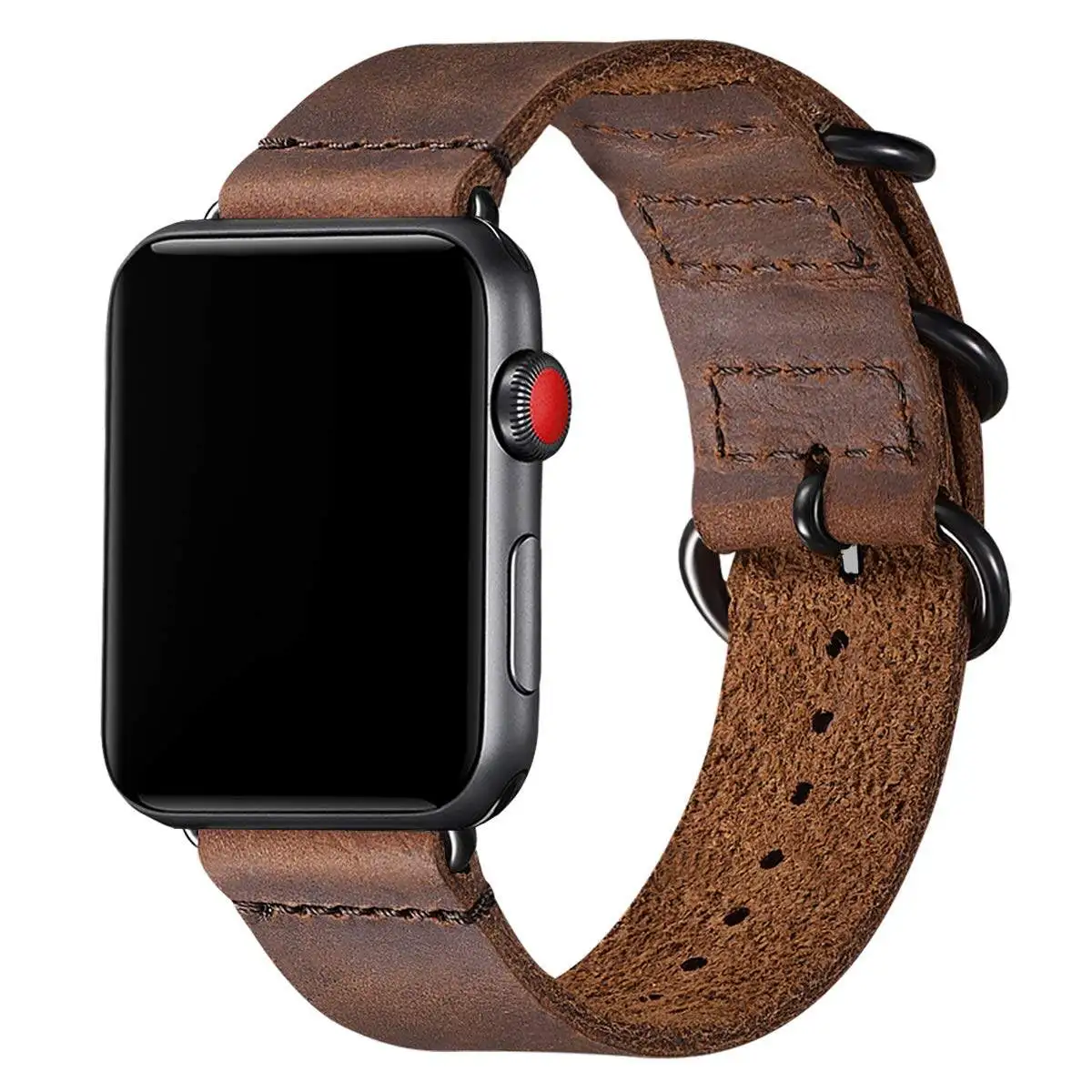 Vintage Echt Leer Voor Apple Watch Ultra Band 49Mm 45Mm 41Mm 44Mm 42Mm Retro Band Iwatch Serie 9 8 7 6 Se 5 4 3 40Mm 38Mm