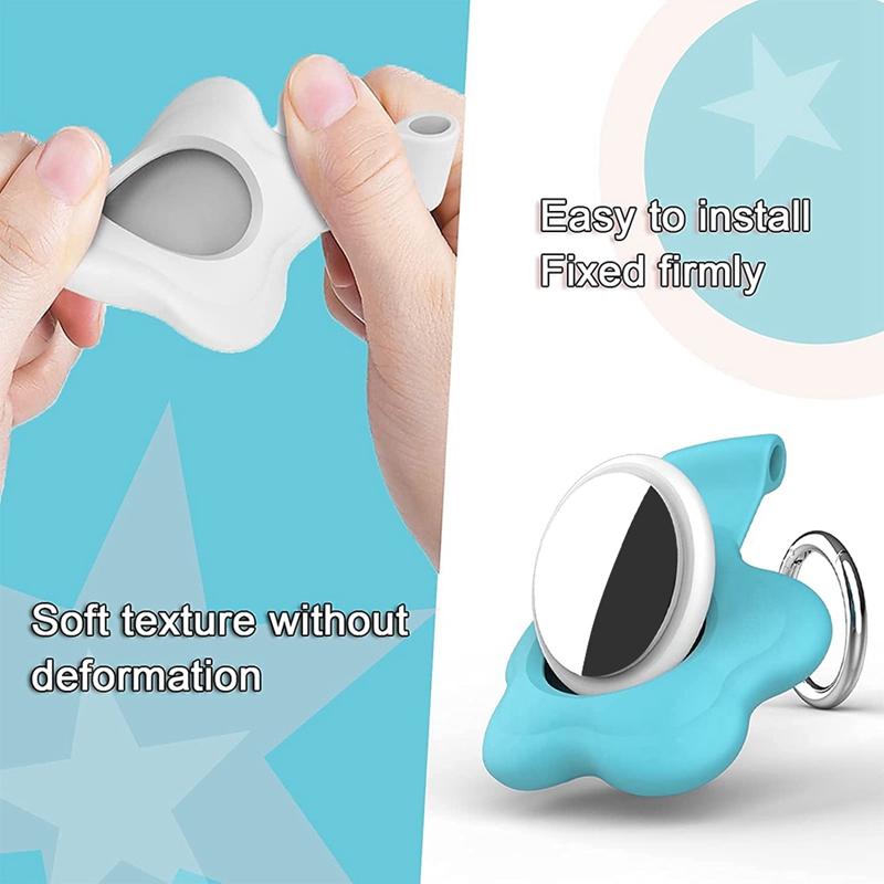 Paquete de 5 fundas Airtag para Apple Airtag, funda para llavero Airtags con llavero antipérdida, funda para soporte Airtag