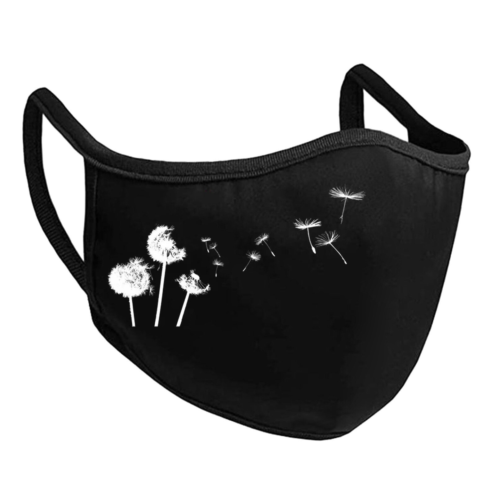 Plus Size Adult Black Ski Fasemask Flower Printed Fabric Reusable Breathable Cotton Mascarillas Bandana: P