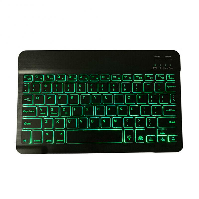 10 Inch Drie Systemen Universele Kleurrijke Lichtgevende Toetsenbord Wireless Bluetooth Keyboard Slim Voor Macs/Ios/Android/ Windows