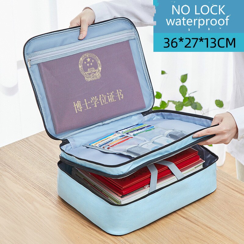 Large Capacity Document Storage Bag Box Waterproof Document Bag Organizer Papers Storage Pouch Travel File Bag: H