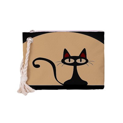 Crowdale Small Teen Girls School handbags for Women Thick rope printing hangbag novelty cats printing handbags 26cm*19cm: S-sn179