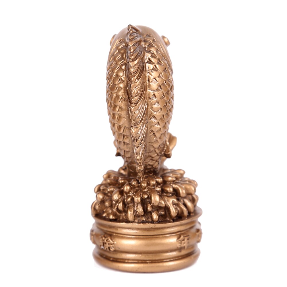 Chinese golden feng shui decorations, hand-carved animal sculptures, fish statues, handicrafts, home decoration accessories
