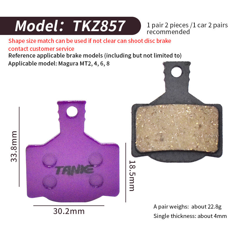 TANKE MTB Semi Metal BIke Brake Pads Quiet For Bicycle Disc Brake M8020 M6100 MT200 Guide Code E9 DB ER MT4/6 Cycling Bike Part: Navy Blue
