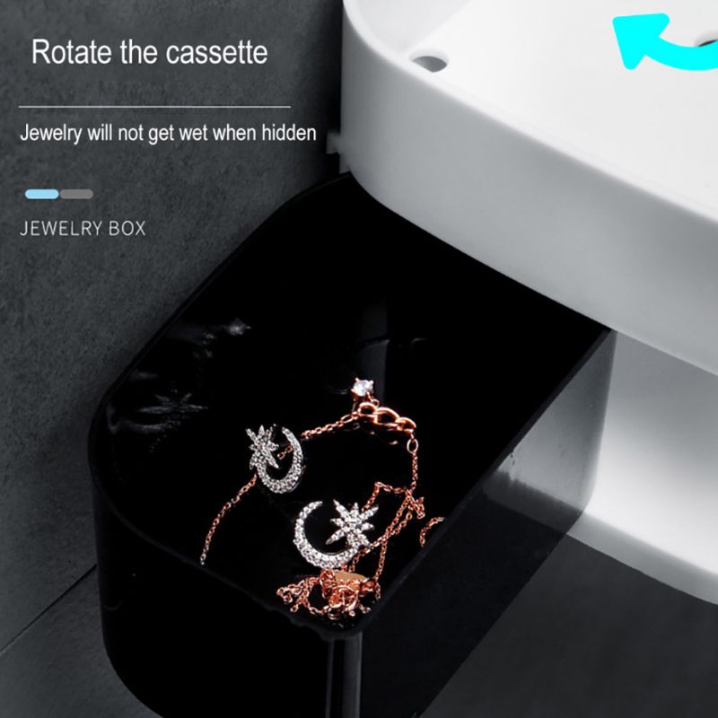 Kitchen Rotating Wall Shelves Bathroom Wall Mounted Hole Free Storage Rack