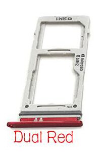10pcs/lot For Samsung Galaxy S10 S10 Plus SIM Card Slot SD Card Tray Holder Adapter: 10pcs-daul red