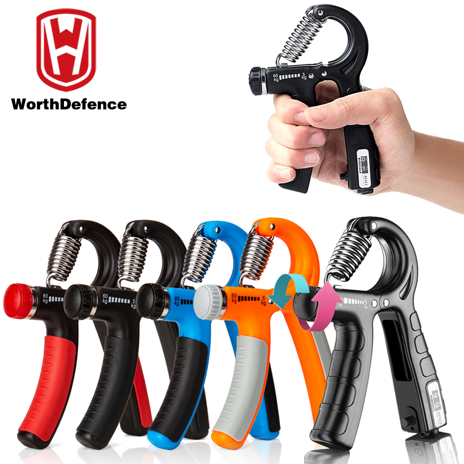 Worthdefence 5-60Kg Adjustable Hand Grip Men Countable Finger Strengther Heavy Exerciser Home Fitness Muscle Recovery Gripper